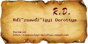 Rózsavölgyi Dorottya névjegykártya